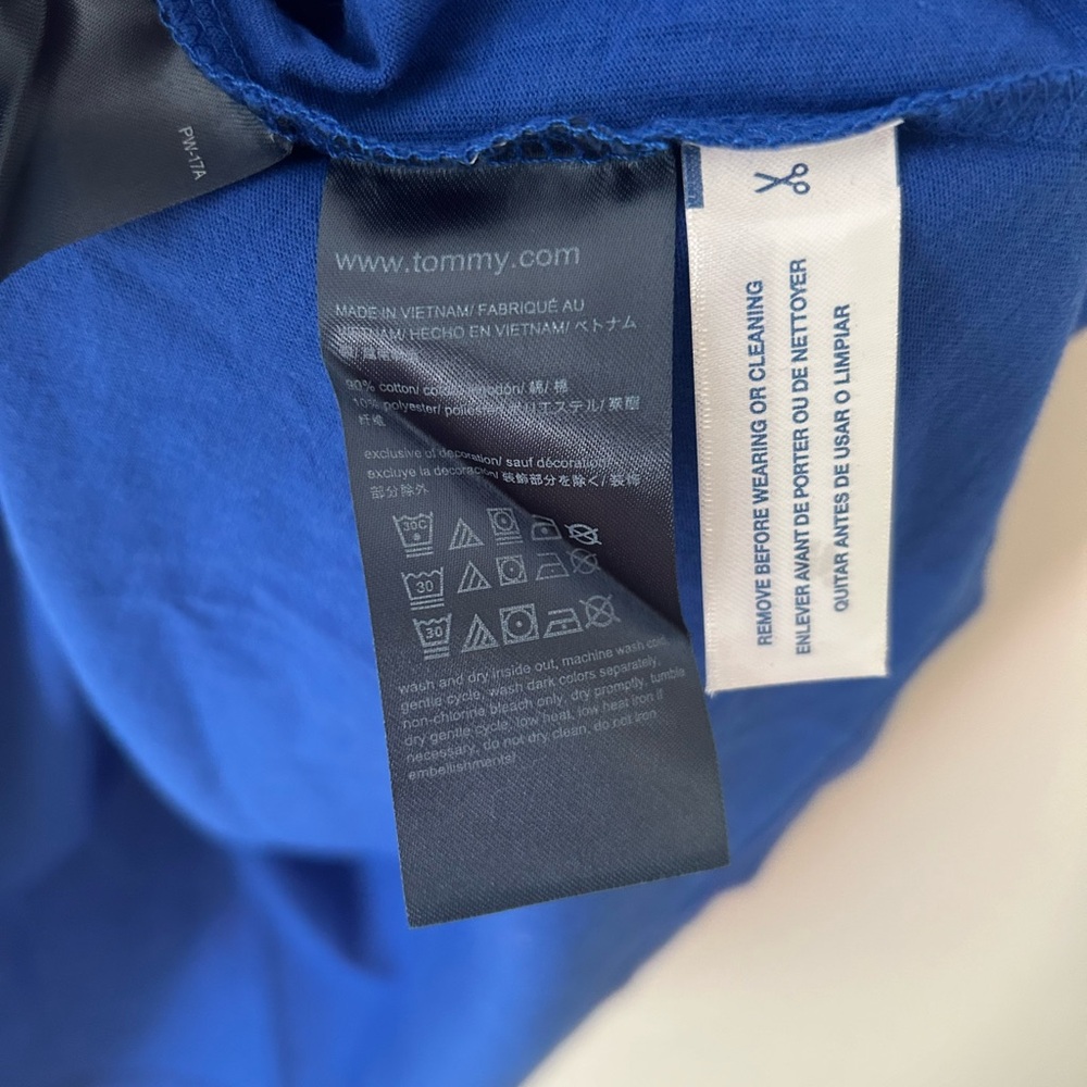 Tommy Hilfiger Men Short Sleeve T-Shirt Blue Size M - Picture 5 of 5